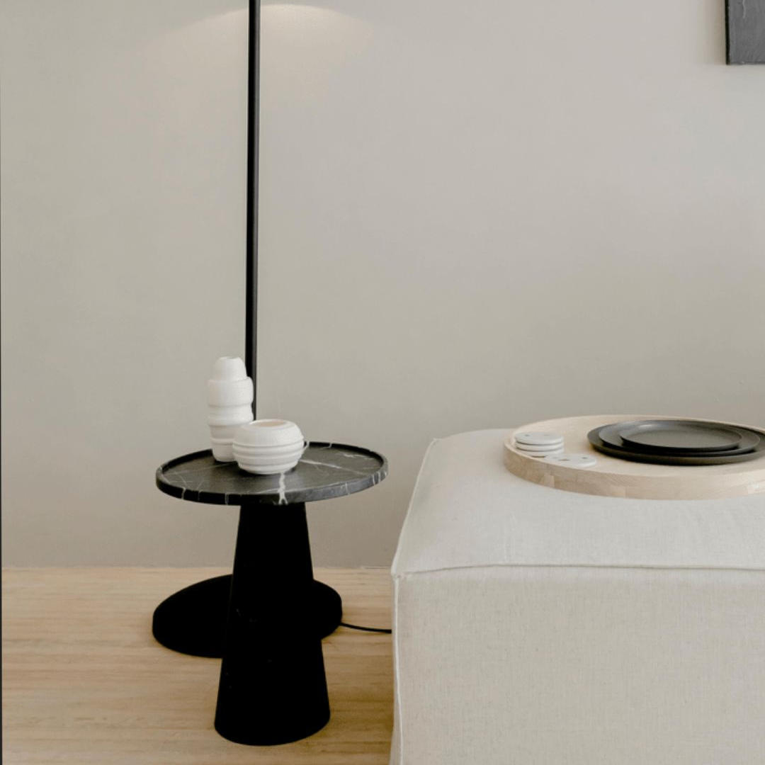 Naida black metal & Marble coffee table