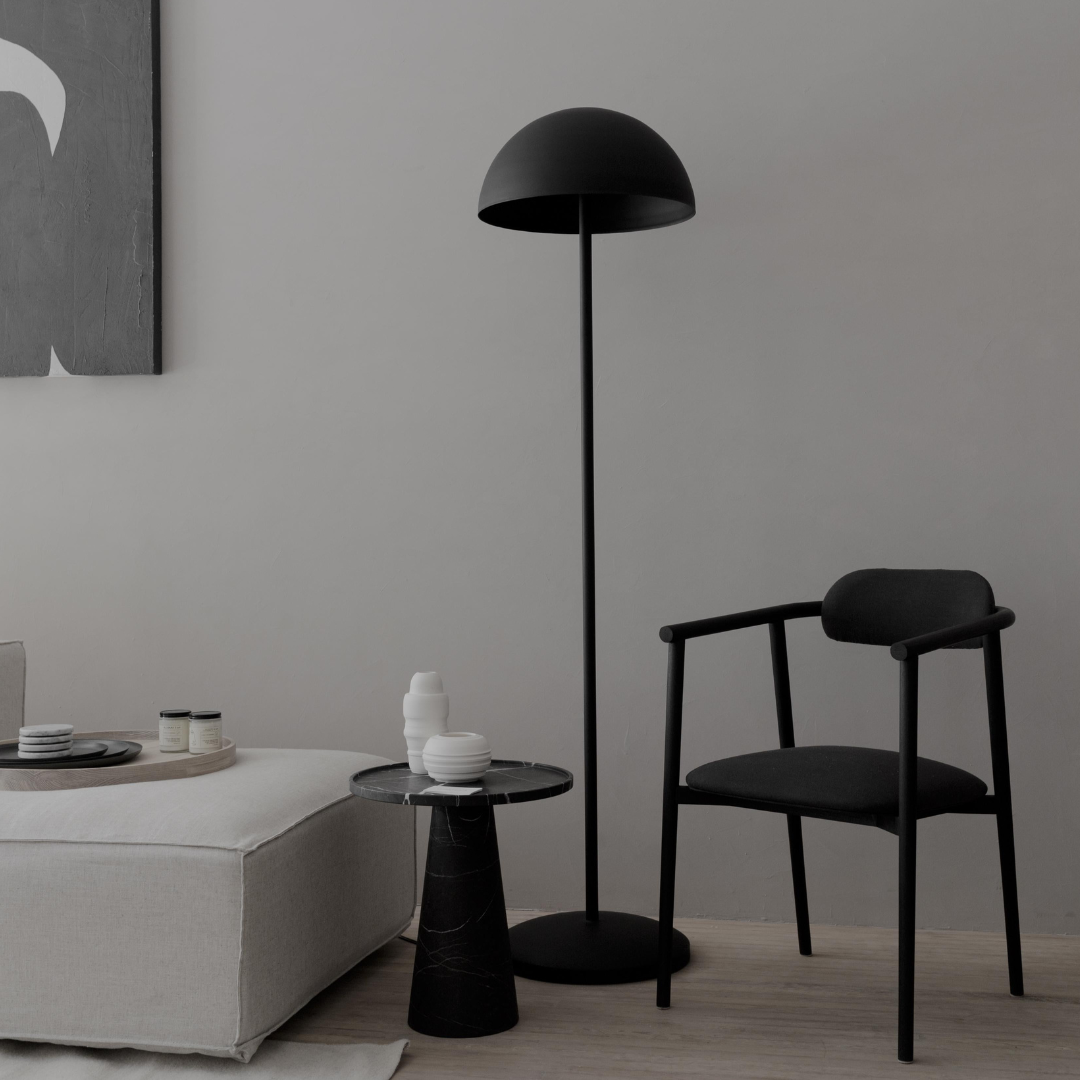 Naida black metal & Marble coffee table