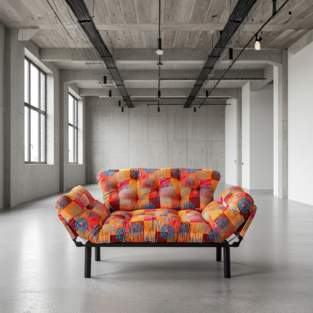 Nitta - Patchwork Multicolor Two-Seater Sofa Bed