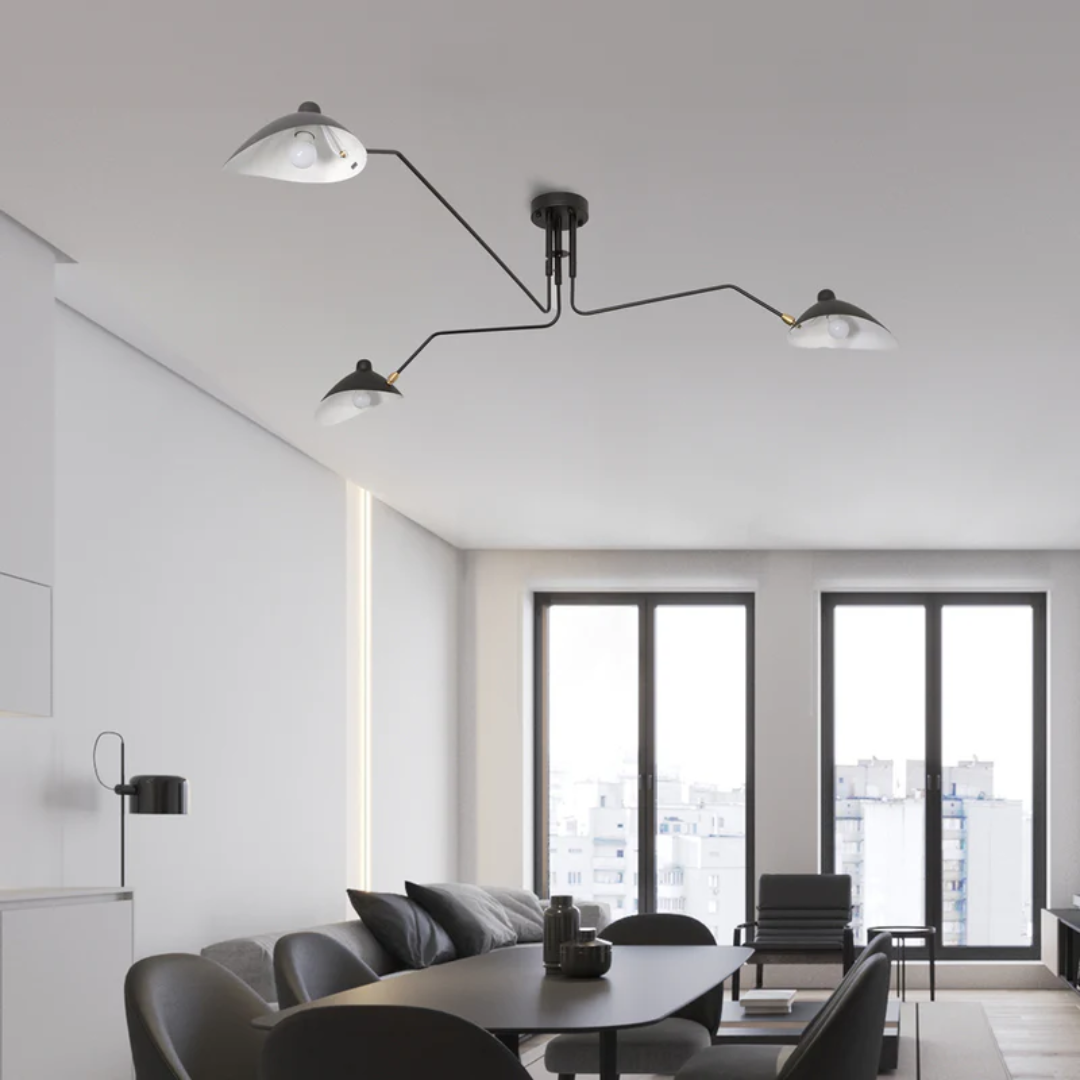 Spider 3 arms Ceiling lamp  Serge Mouille