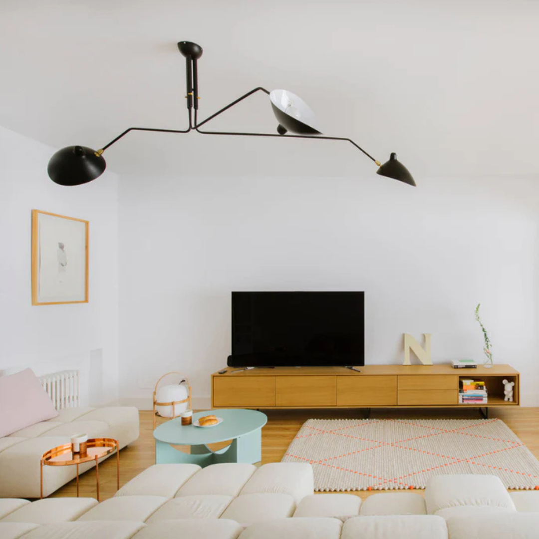 Spider 3 arms Ceiling lamp  Serge Mouille