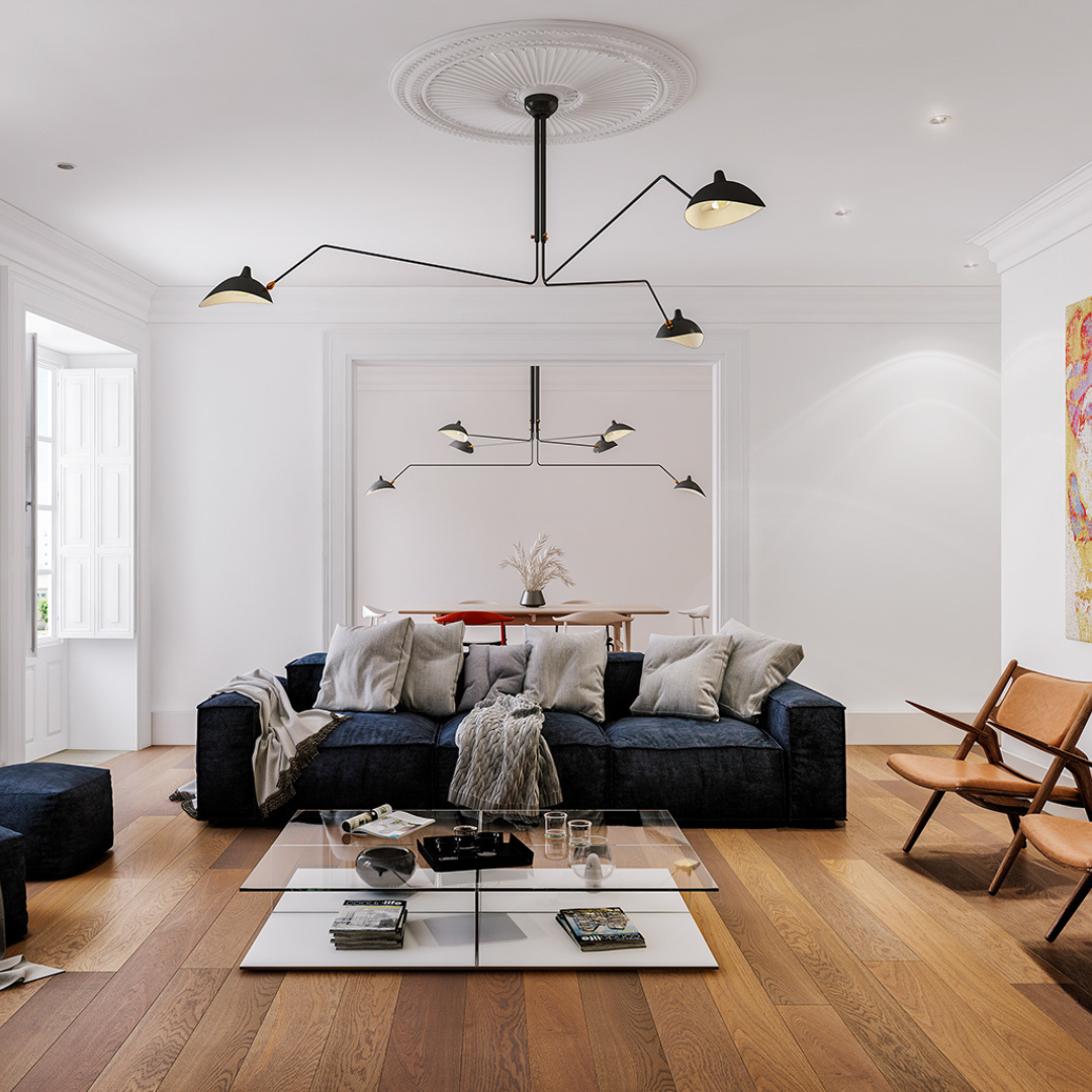 Spider 3 arms Ceiling lamp  Serge Mouille