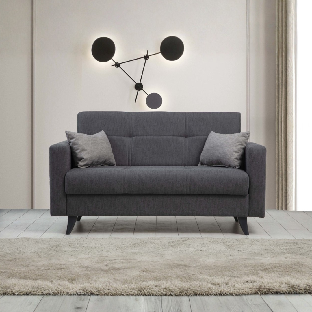 Polya Dark grey Two-Seater Sofa Bed