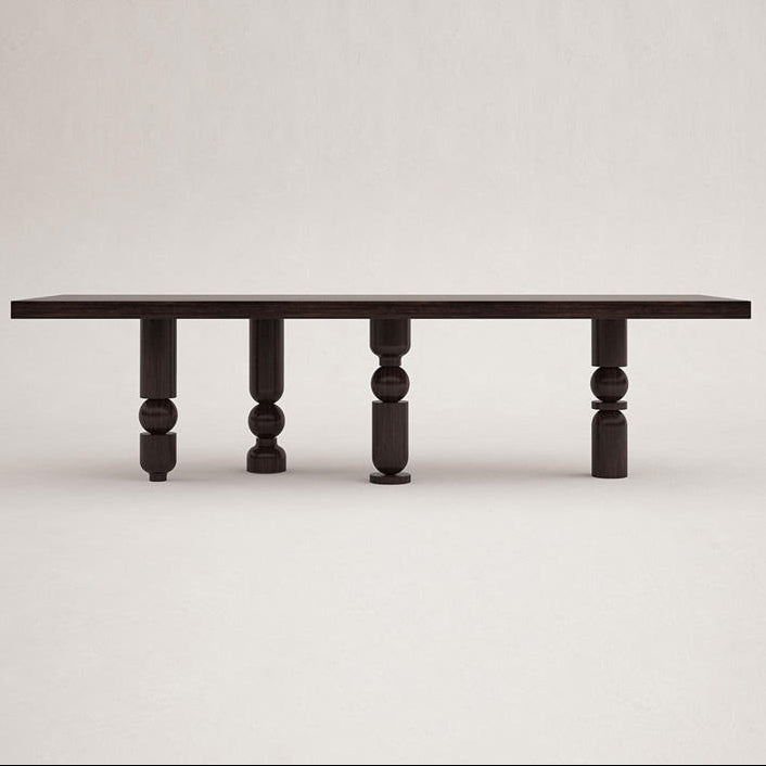 Table rectangulaire de luxe en bois de créateur - Prismo