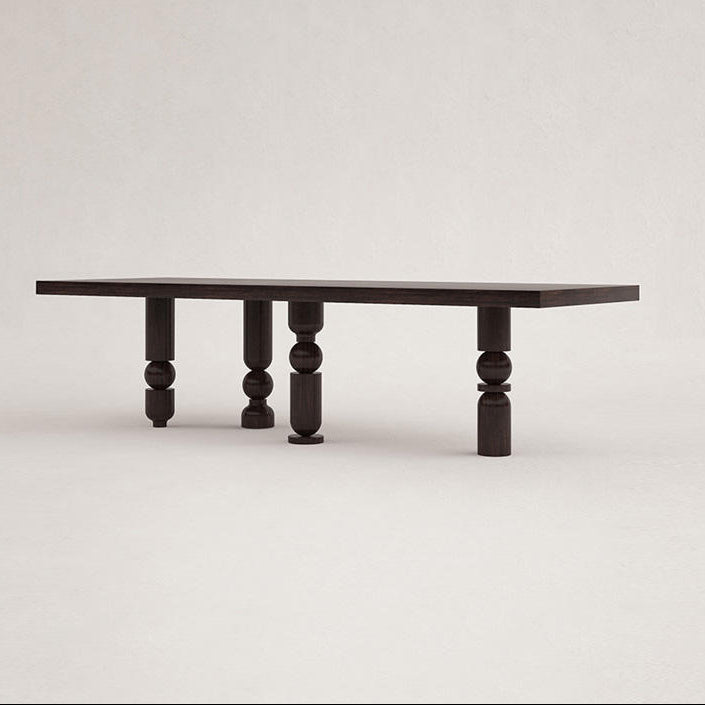 Table rectangulaire de luxe en bois de créateur - Prismo