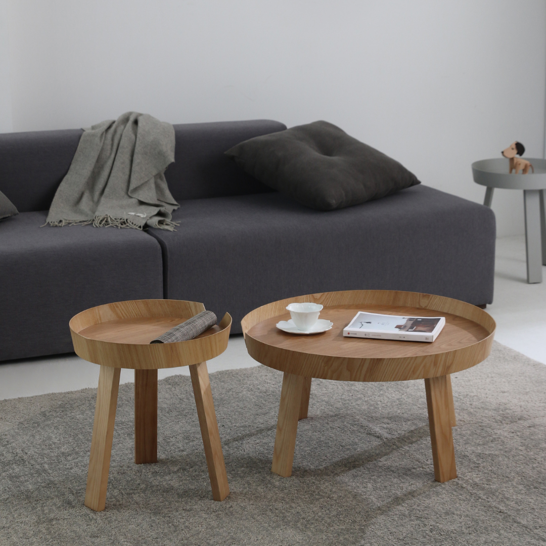 Round Wooden Side Table - Zowa