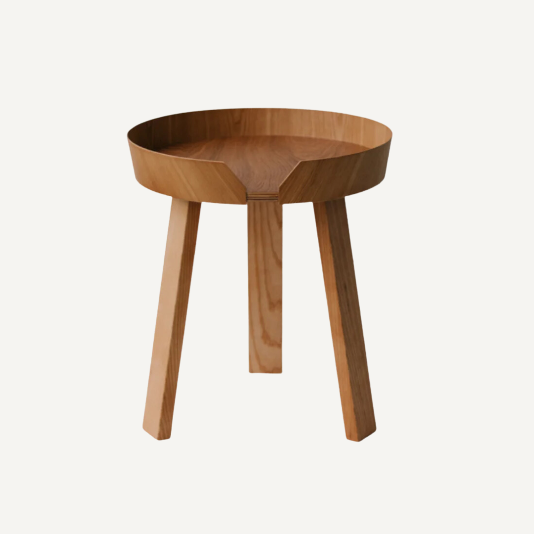 Round Wooden Side Table - Zowa