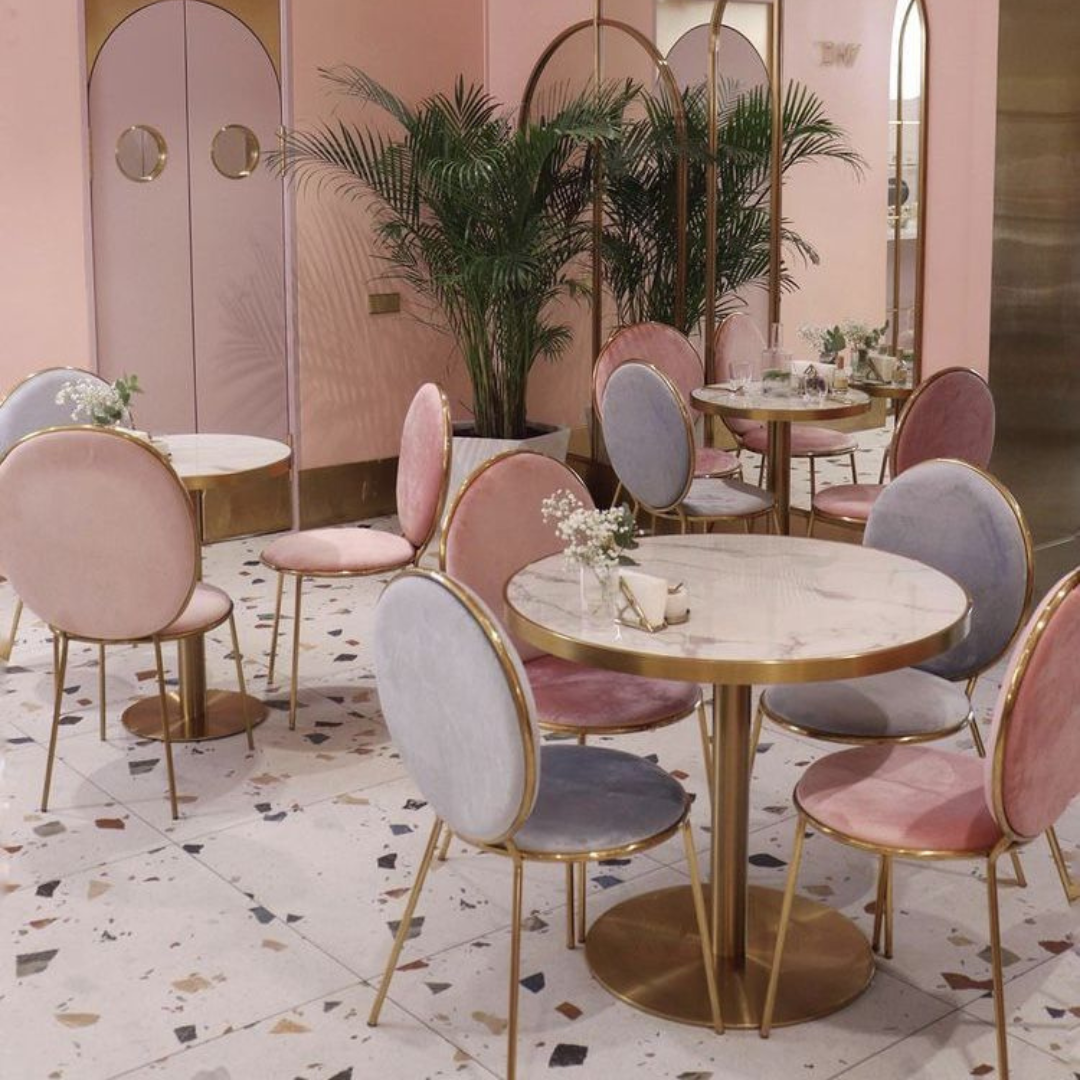 Round marble effect table - Bruno