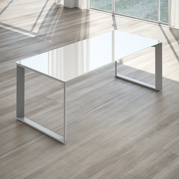 Elina glass stainless steel office desk