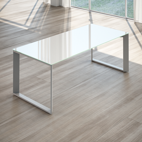 Elina glass stainless steel office desk