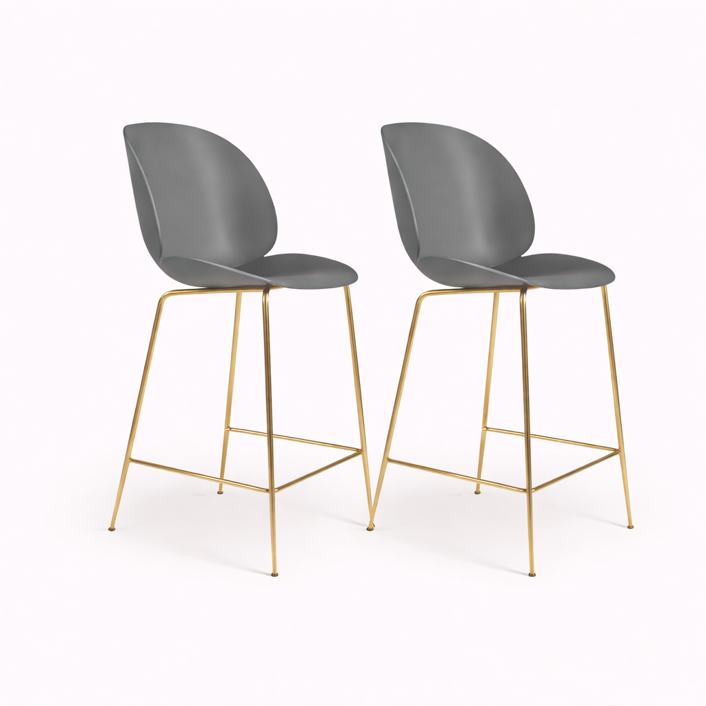 Set of 3 Grey Bella Plastic Barstools 75cm