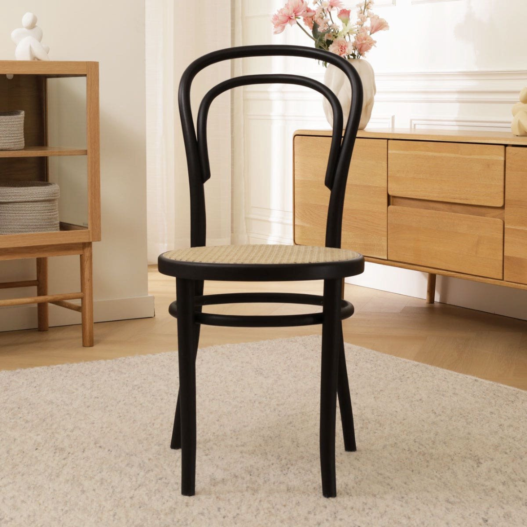 Smith retro wooden and cane chair