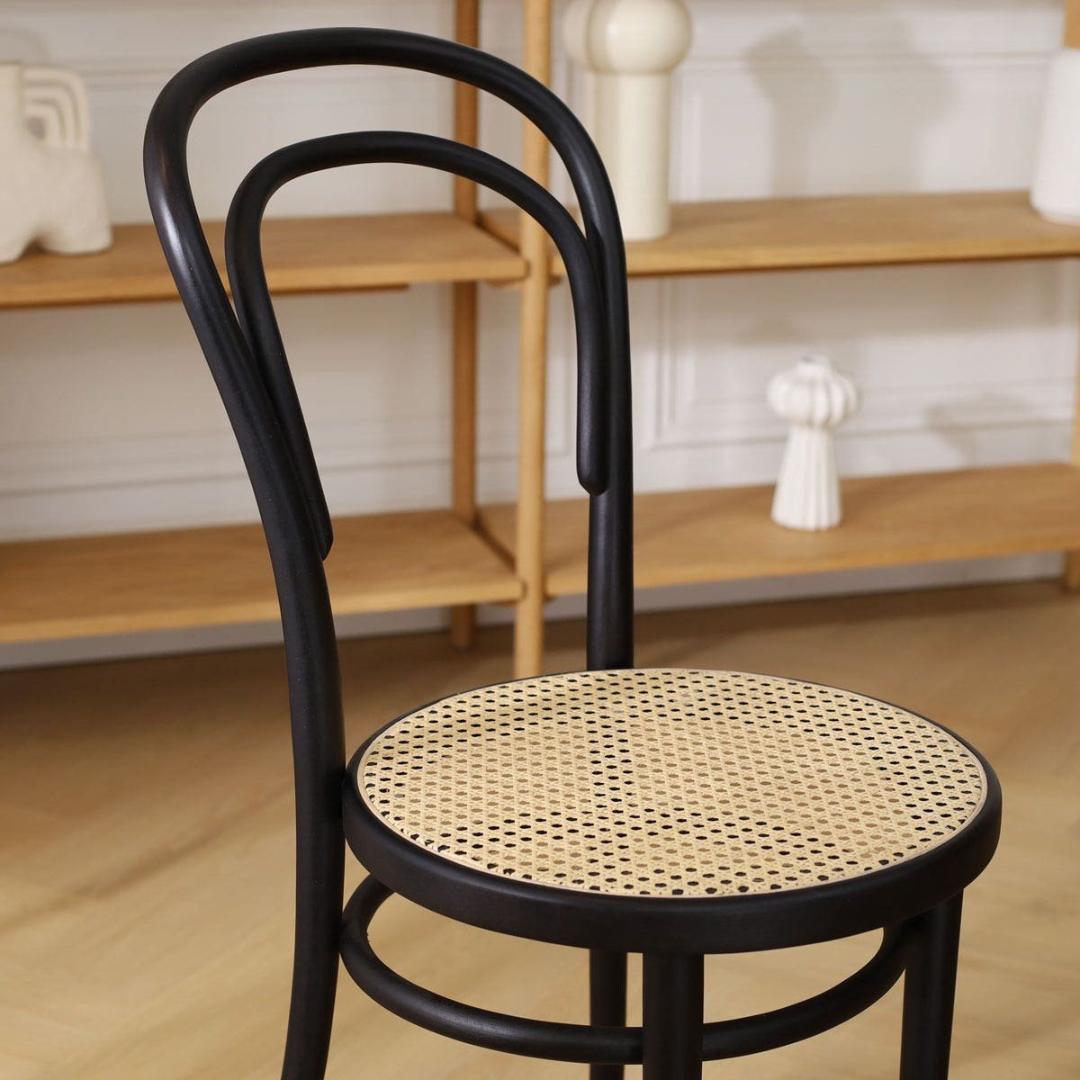 Smith retro wooden and cane chair