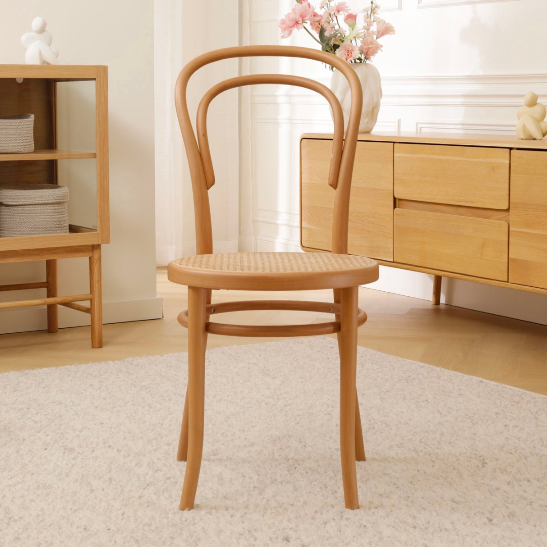 Smith retro wooden and cane chair