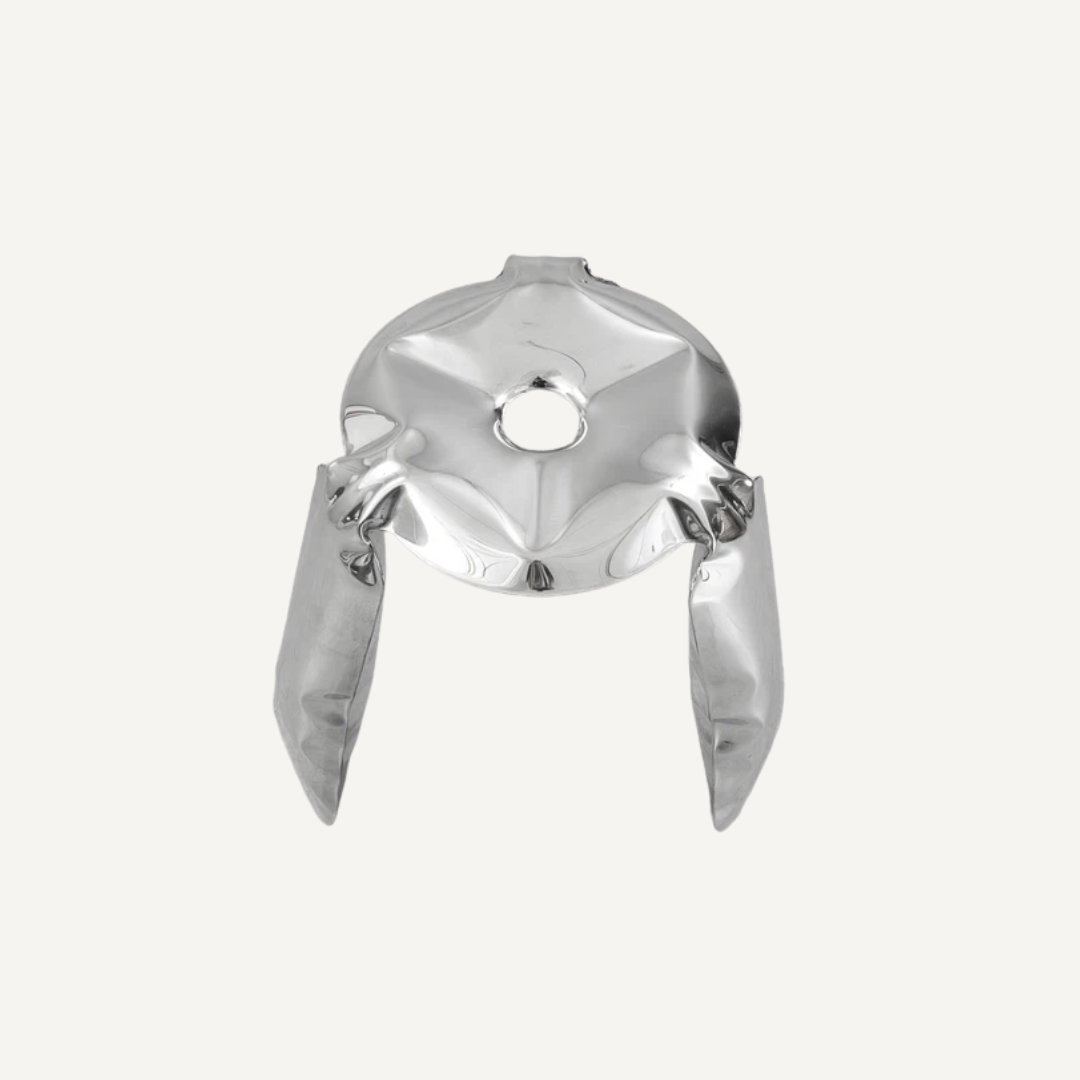 Spidy bright stainless steel low stool
