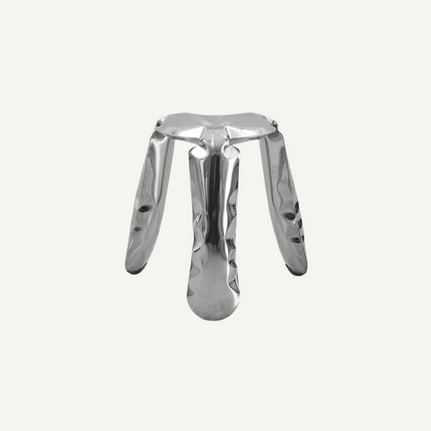 Spidy bright stainless steel low stool