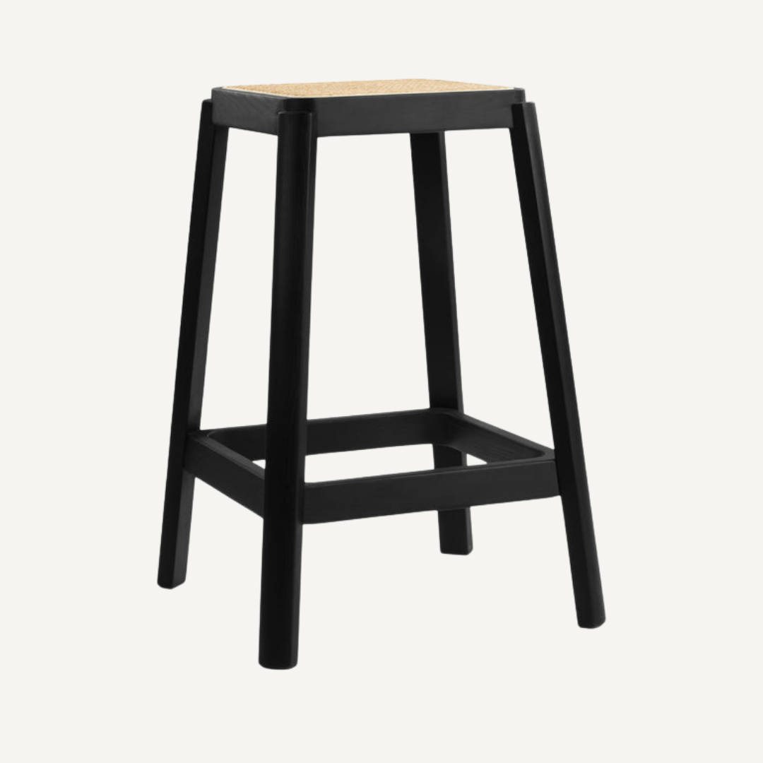 Square rattan and Cane counter stool
