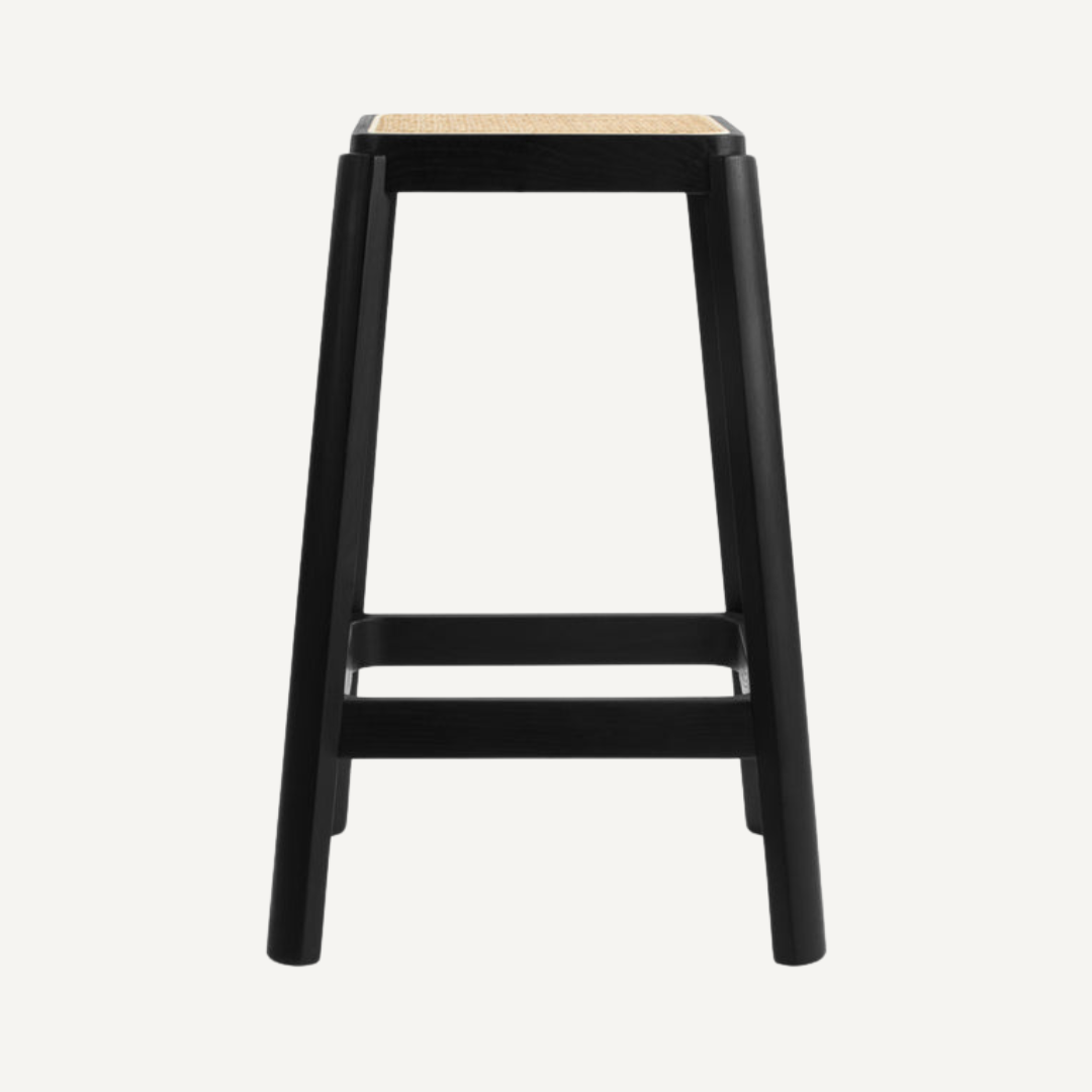 Square rattan and Cane counter stool