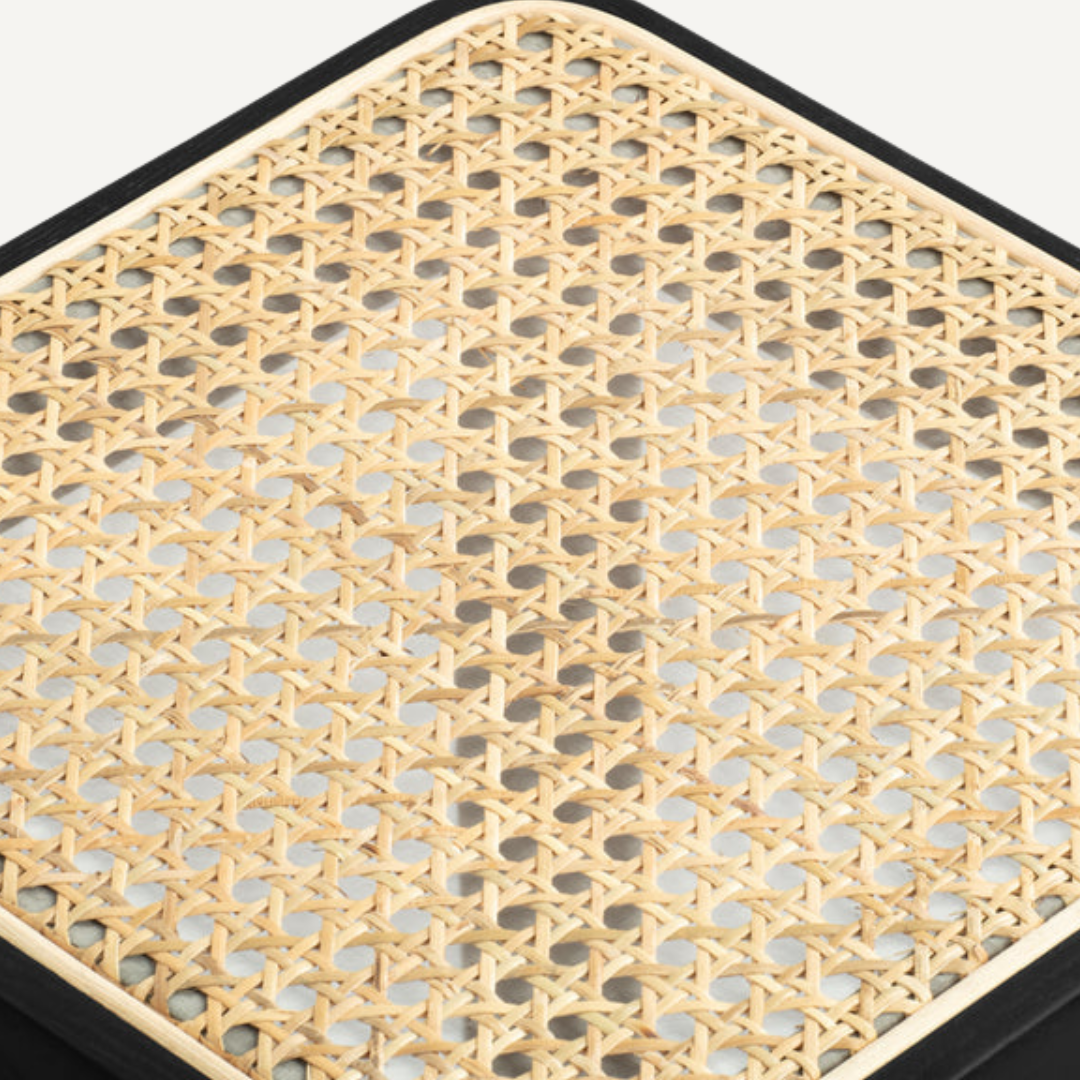 Square rattan and Cane counter stool