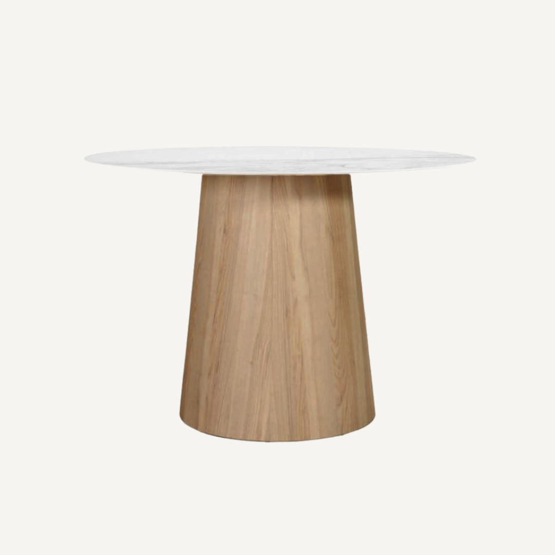 Wooden & Artificial Marble Round Table Massy