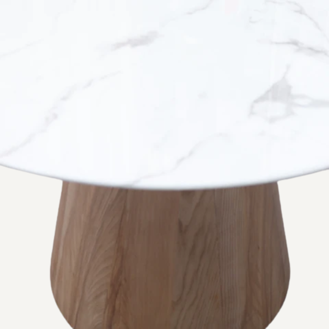 Wooden & Artificial Marble Round Table Massy