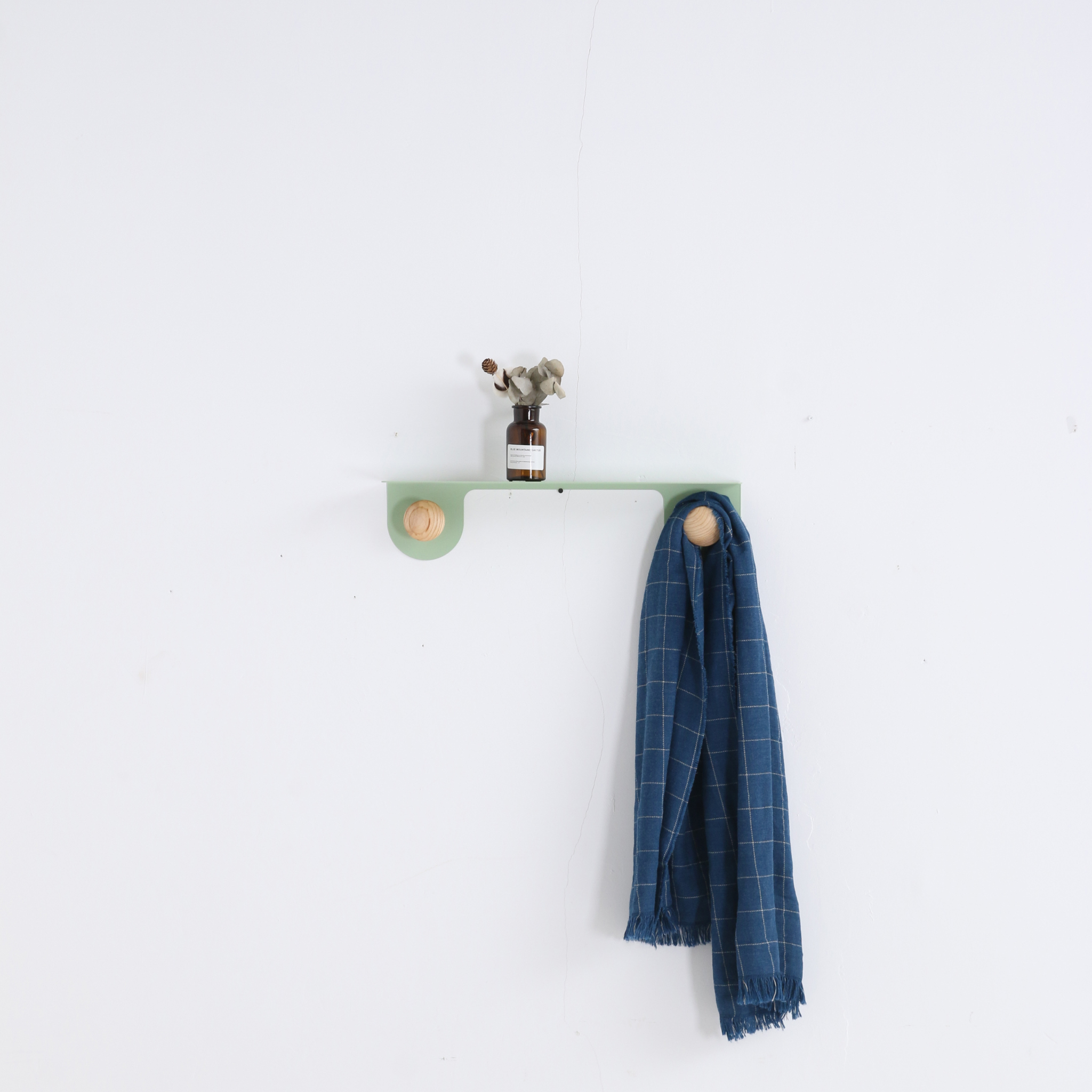 Wooden and Metal Wall Clothes Hanger