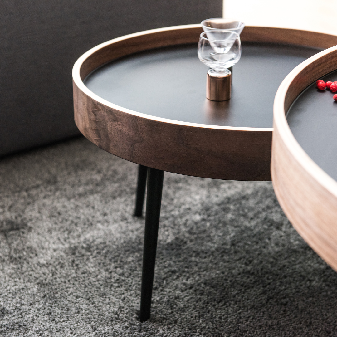 Wooden and metal trundle table - Atlas