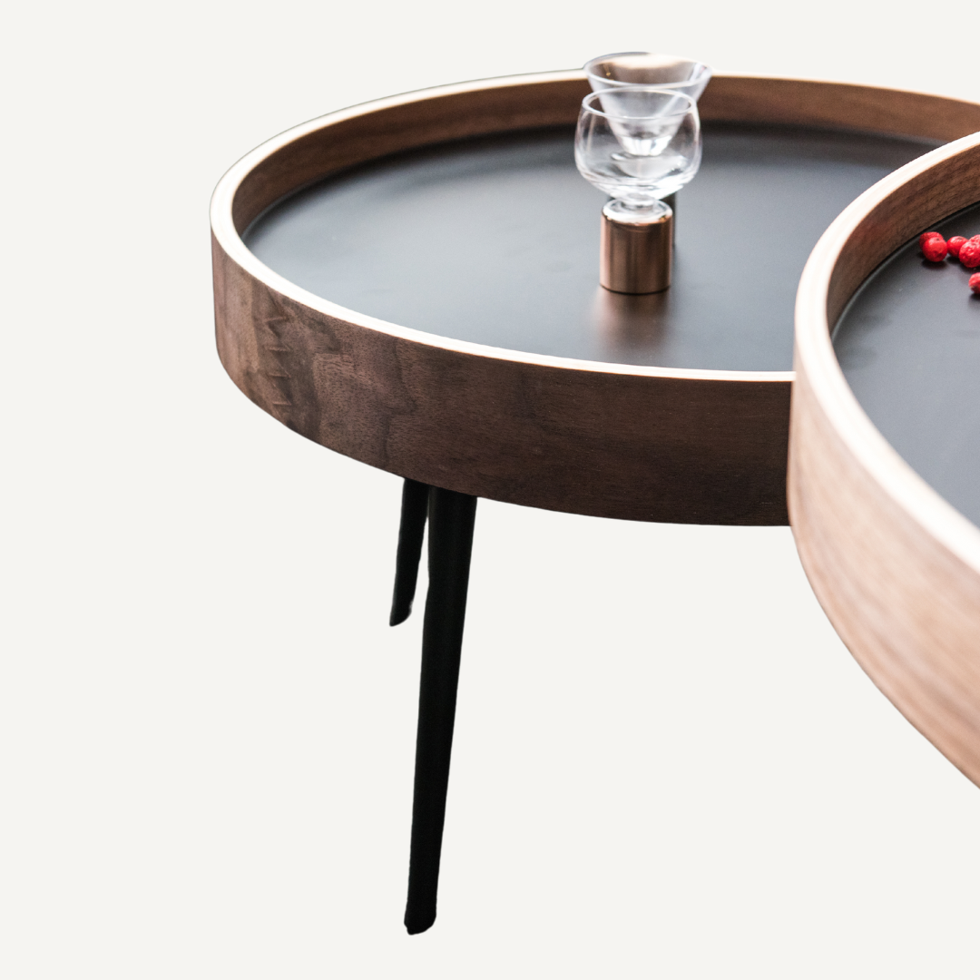 Wooden and metal trundle table - Atlas