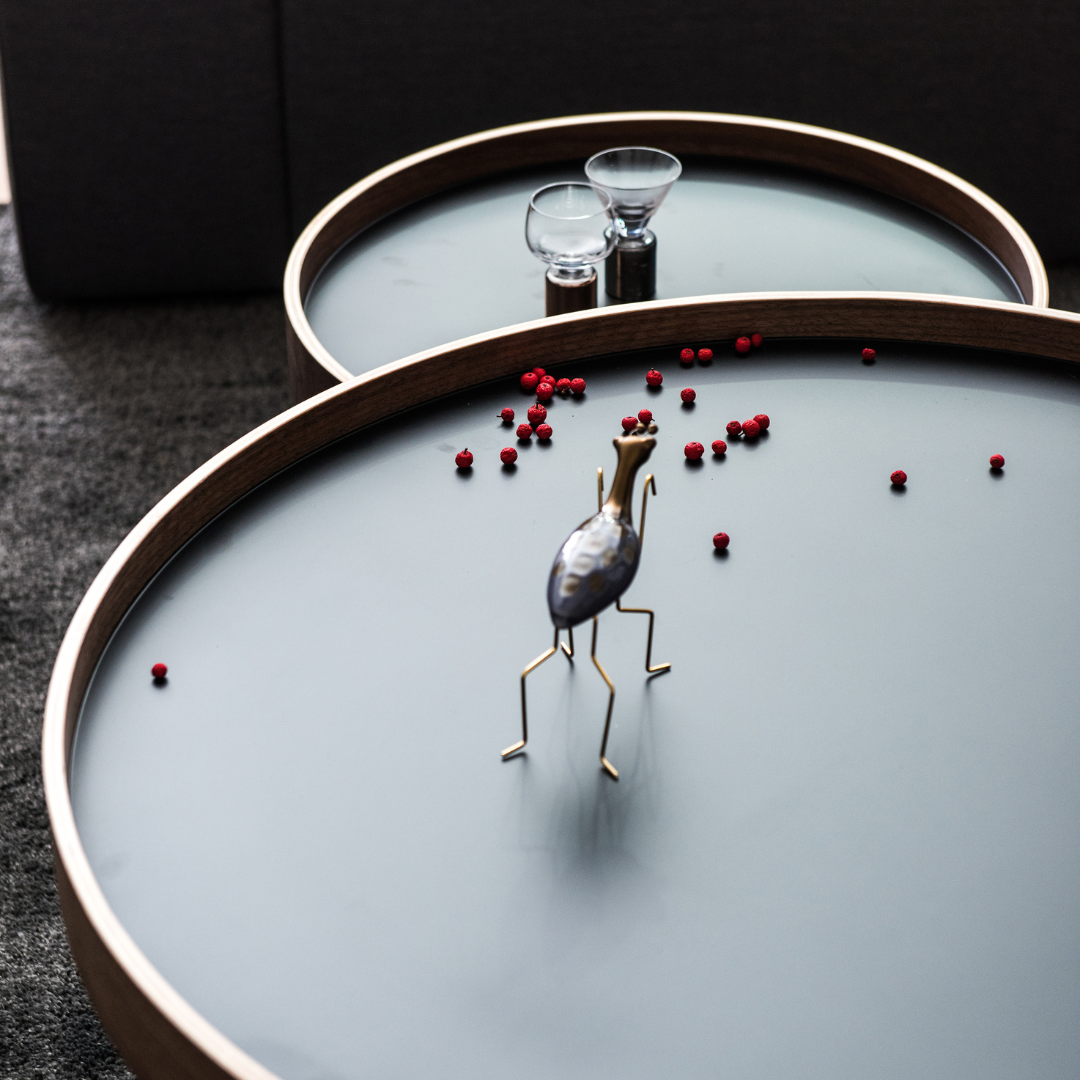 Wooden and metal trundle table - Atlas