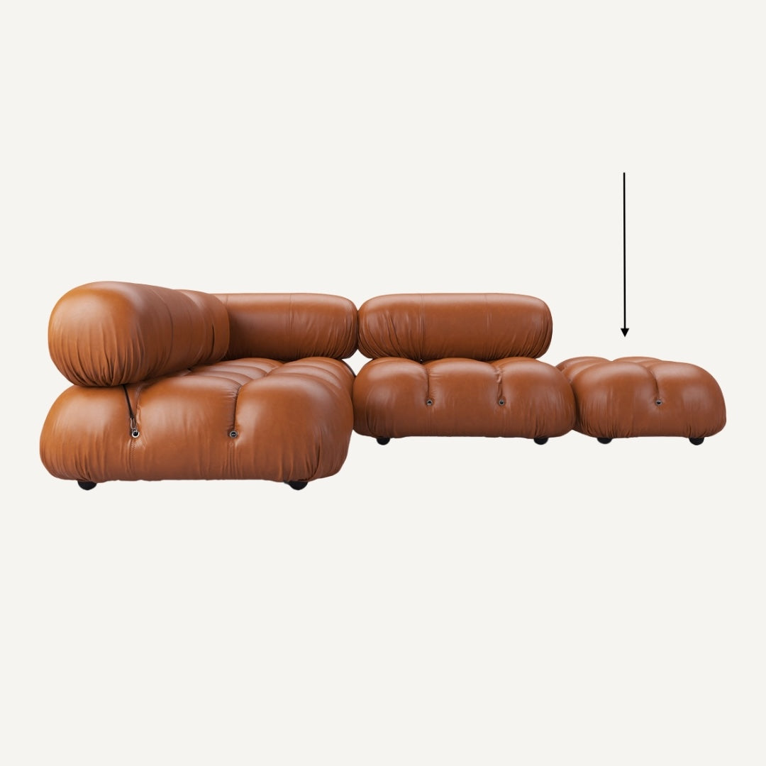 Camaleonda Footstool 65 x 95 cm - Cognac Leather - Outlet
