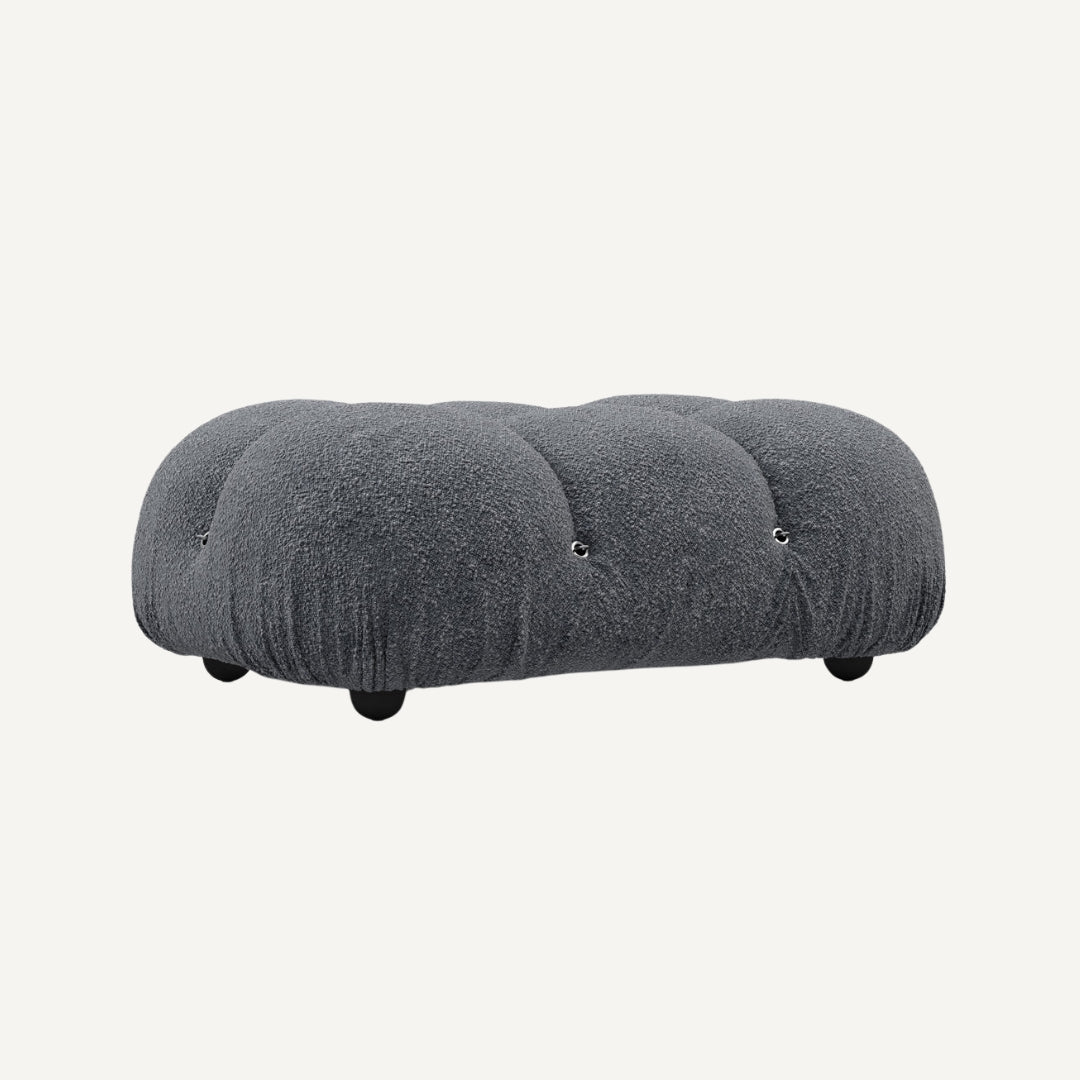 Camaleonda Footstool 95 x 95 cm - Grey Curly Wool - Outlet