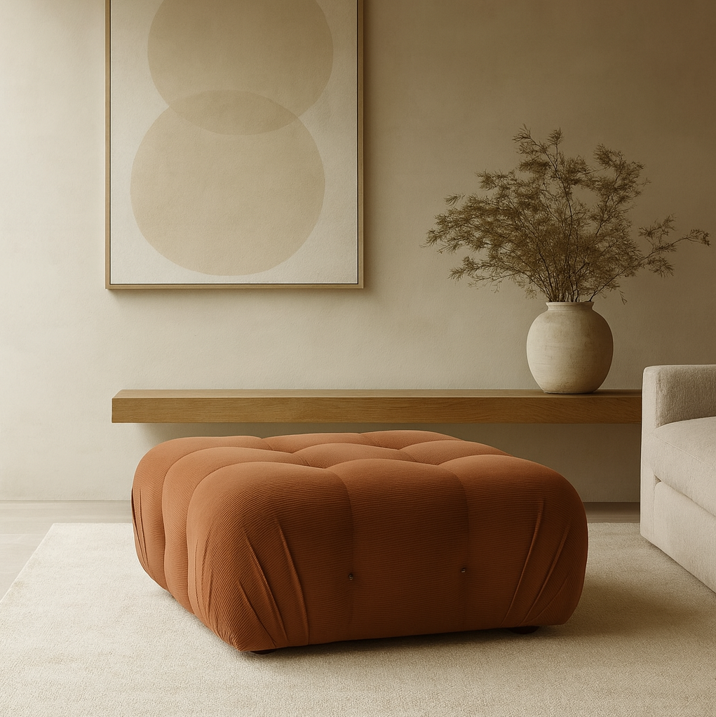 Camelia Sunset Corduroy Ottoman - Outlet