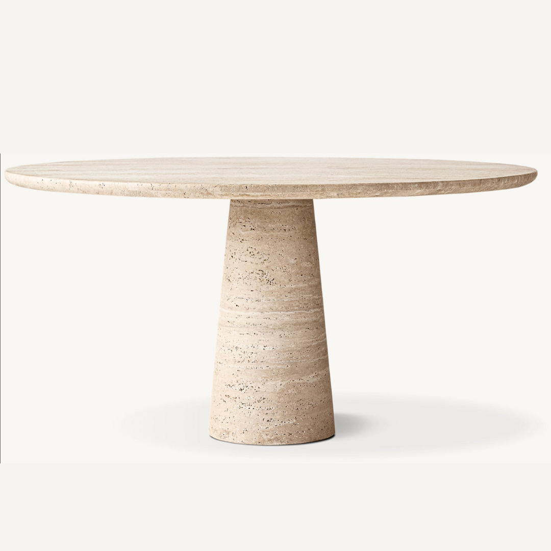 Round Travertine Table