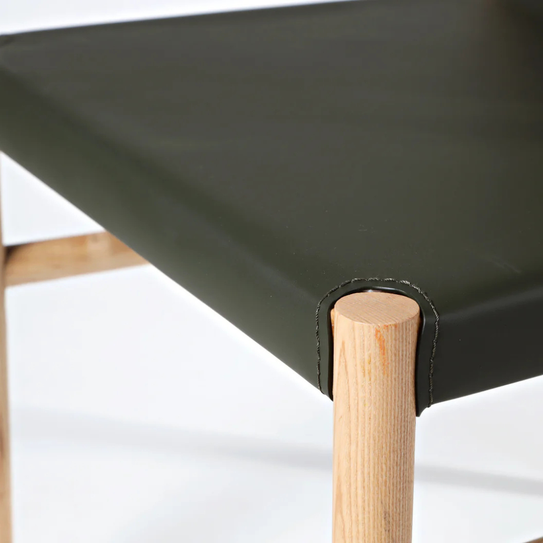 Harmonia wood and leather chair