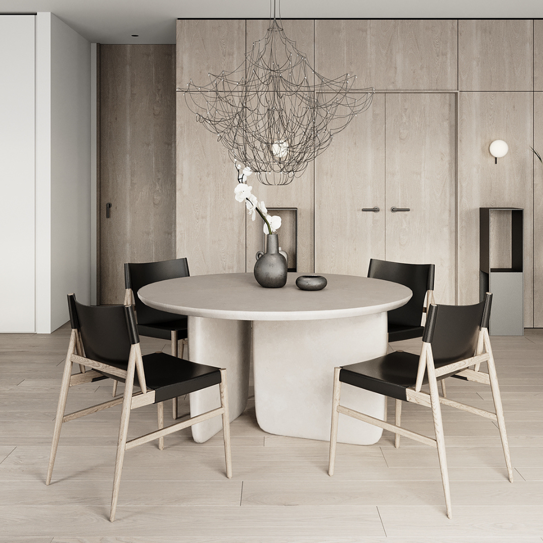 Harmonia wood and leather chair