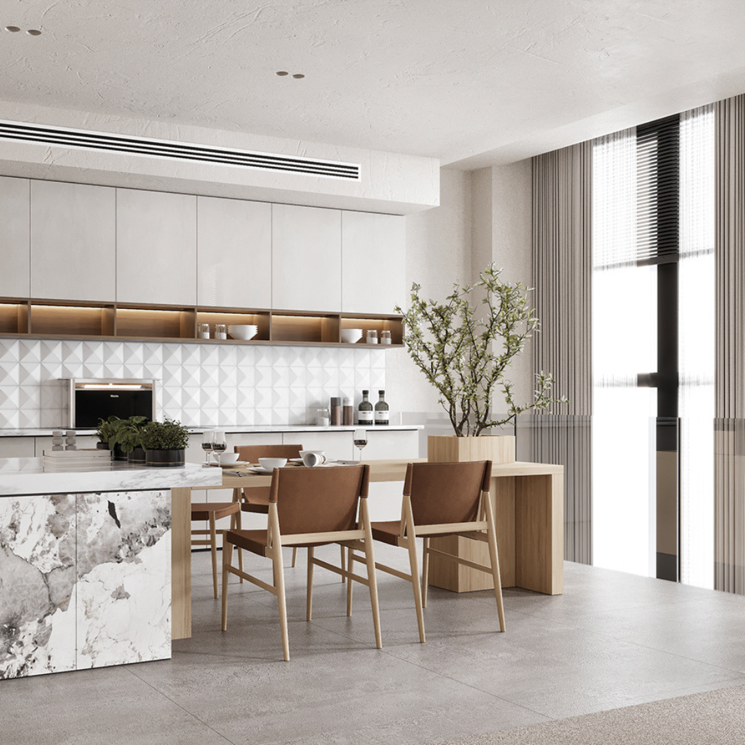 Harmonia wood and leather chair