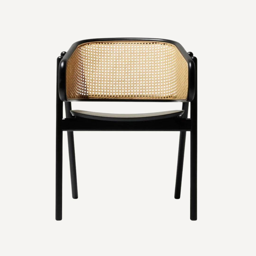 Eloise rattan and wood armchair