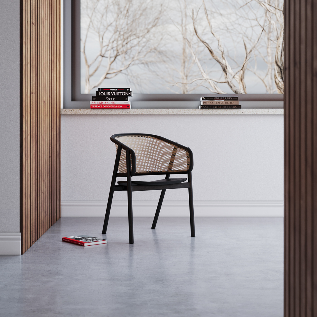 Eloise rattan and wood armchair