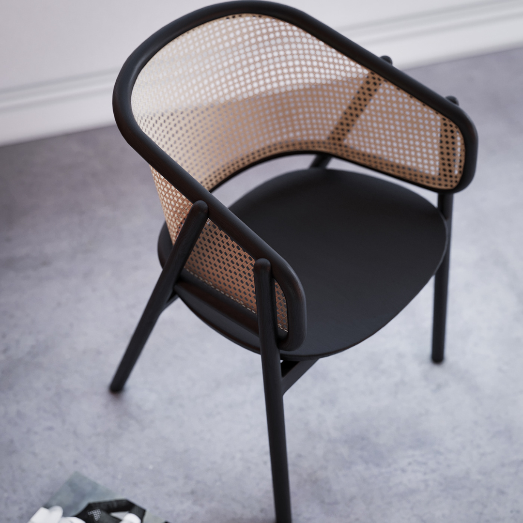Eloise rattan and wood armchair