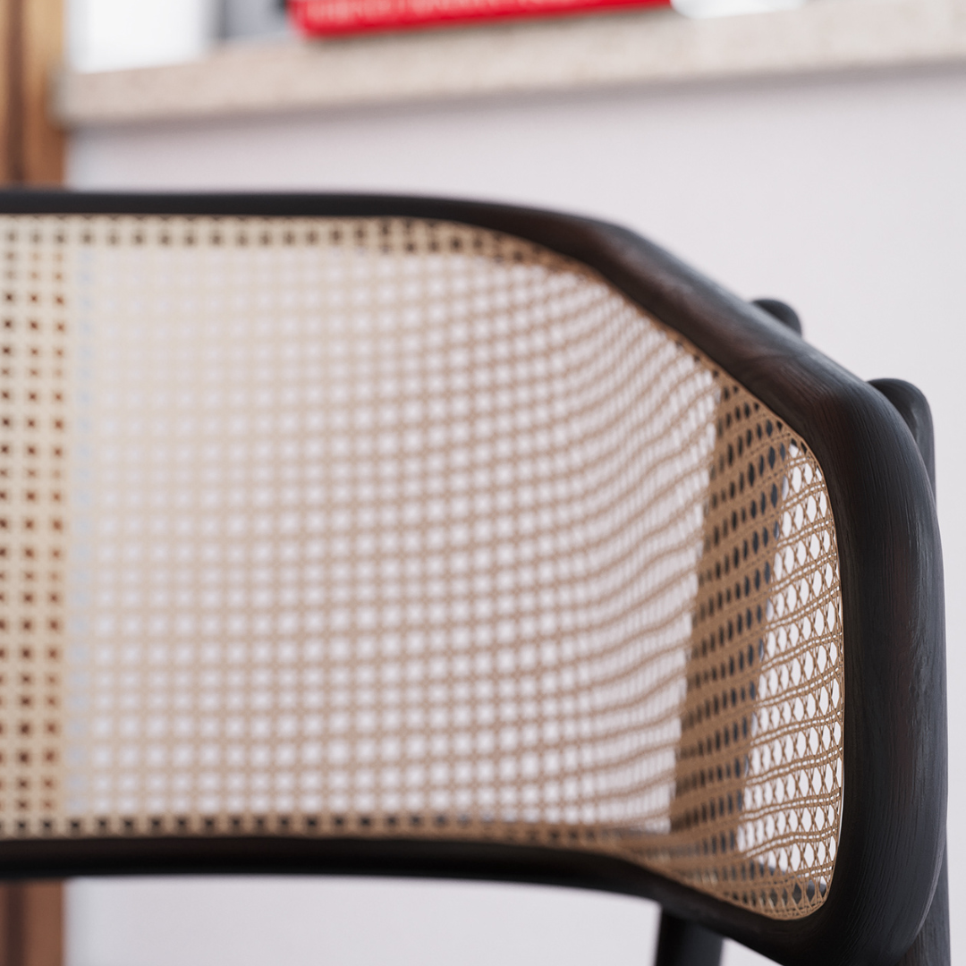 Eloise rattan and wood armchair