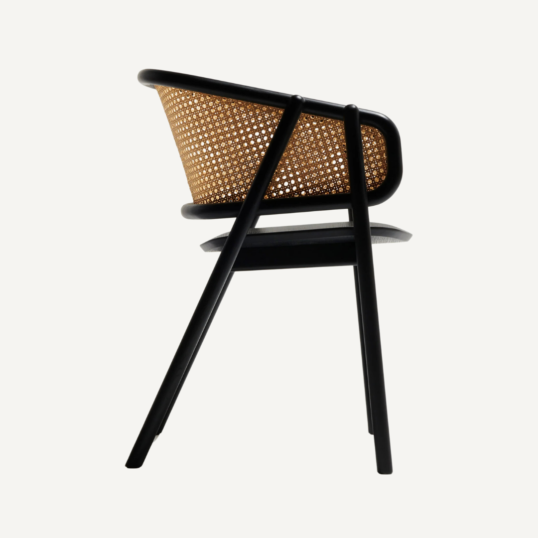 Eloise rattan and wood armchair