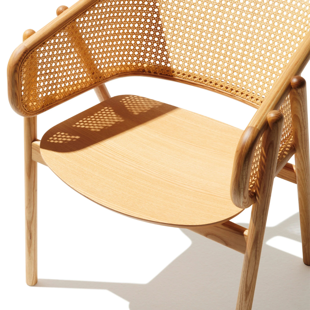 Eloise rattan and wood armchair