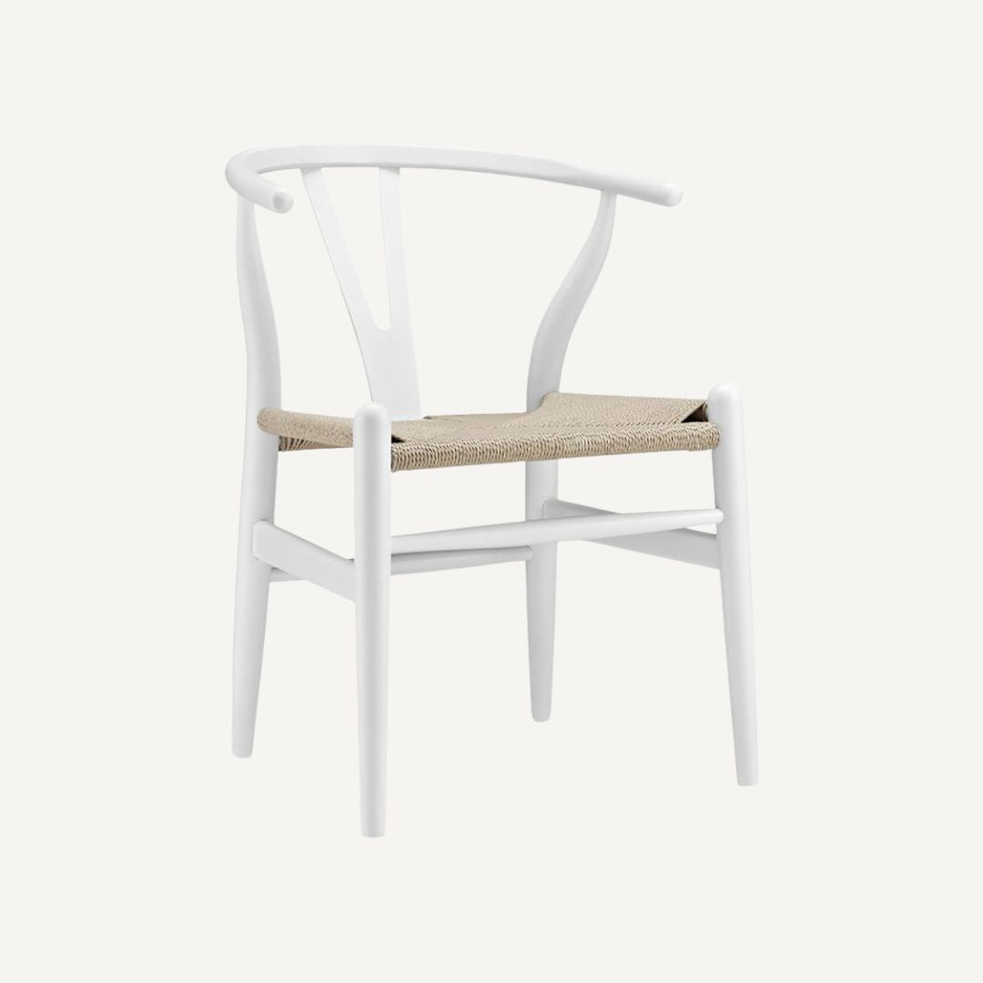 Set of 2 Dizo Chairs White Structure Natural Rattan - Outlet
