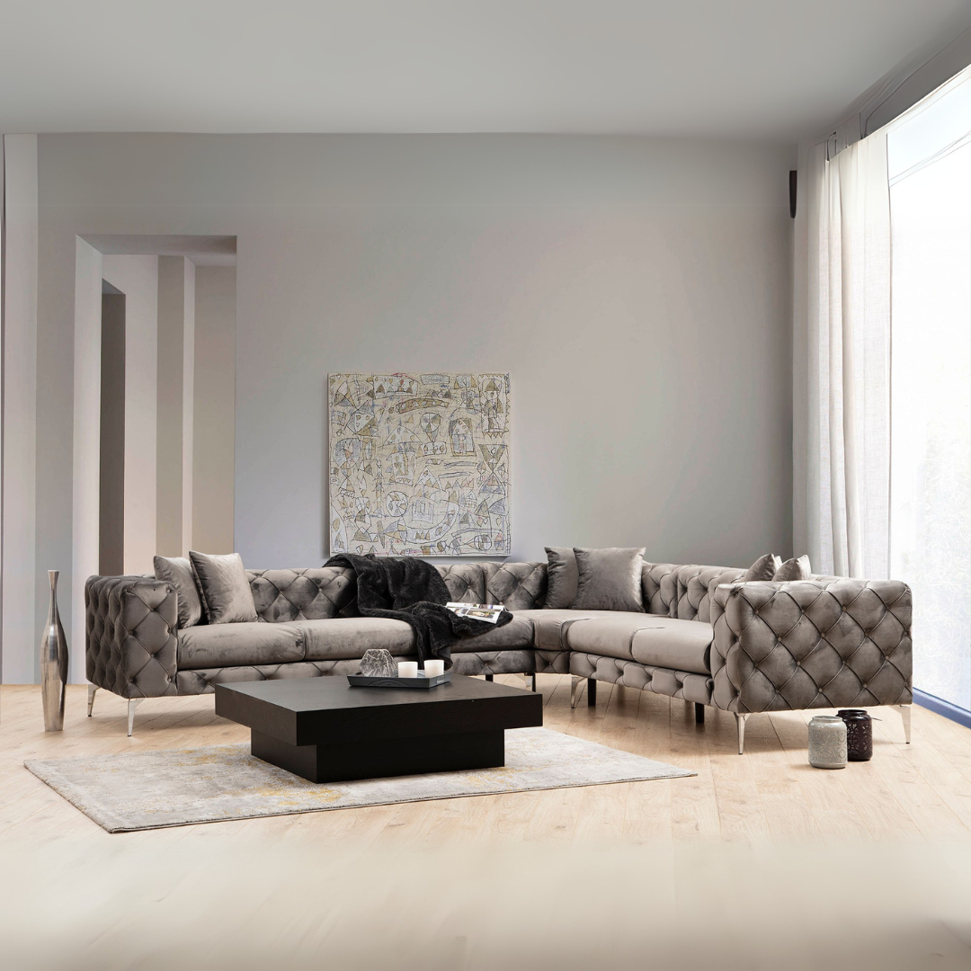 Como – Anthracite L Shape Corner Sofa | Designer Sectional for Living Room