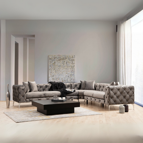 Como – Anthracite L Shape Corner Sofa | Designer Sectional for Living Room