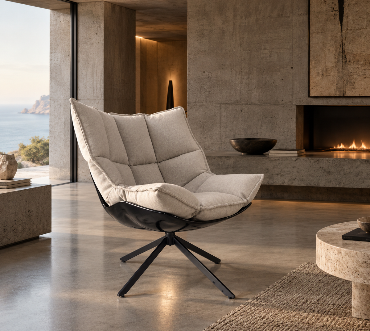 Chaise lounge confortable avec coussin Husky