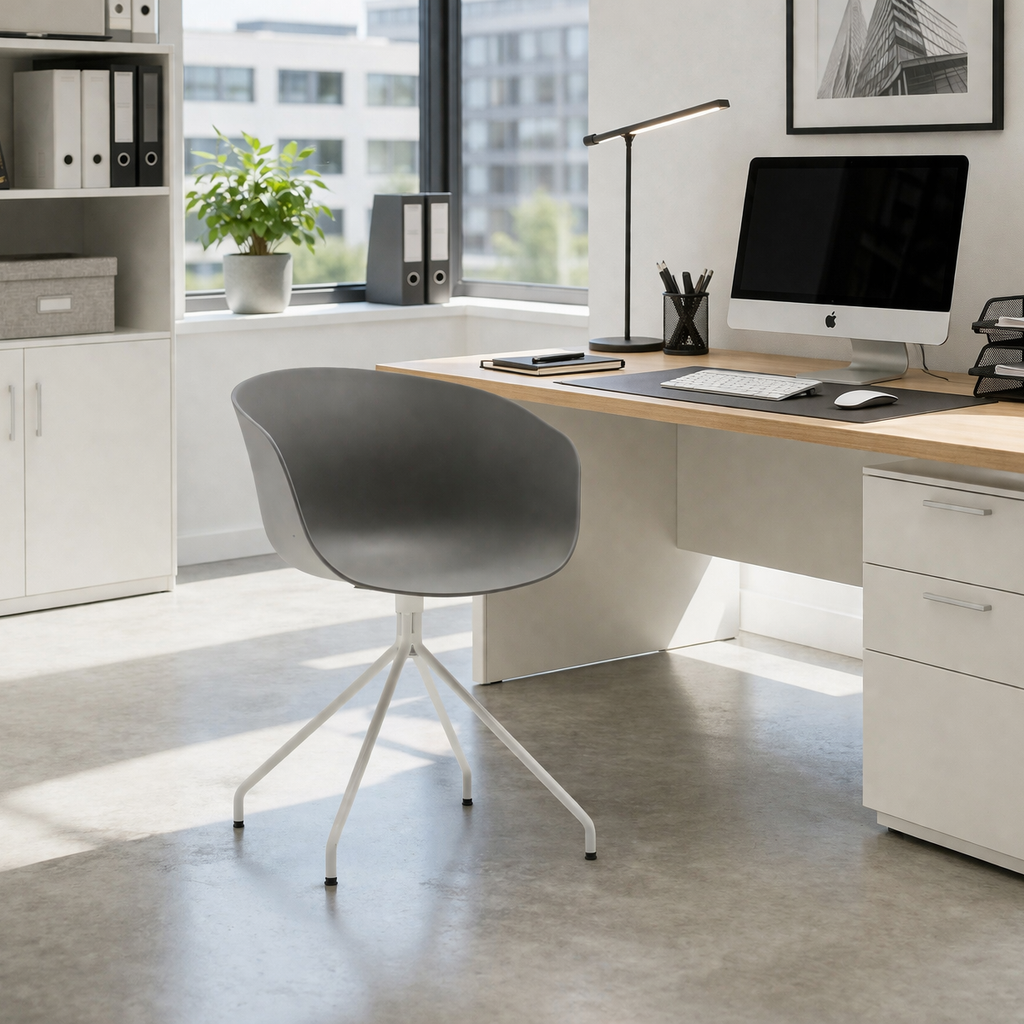 HYGE B0 Swivel Armchair - Grey and White