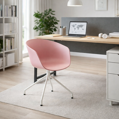 Fauteuil pivotant HYGE B0 - Rose et blanc