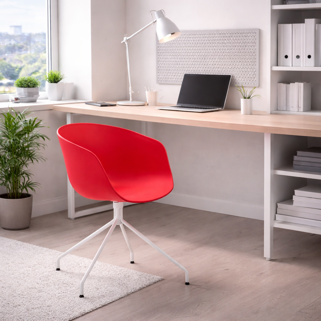HYGE B0 Swivel Armchair - Red and White