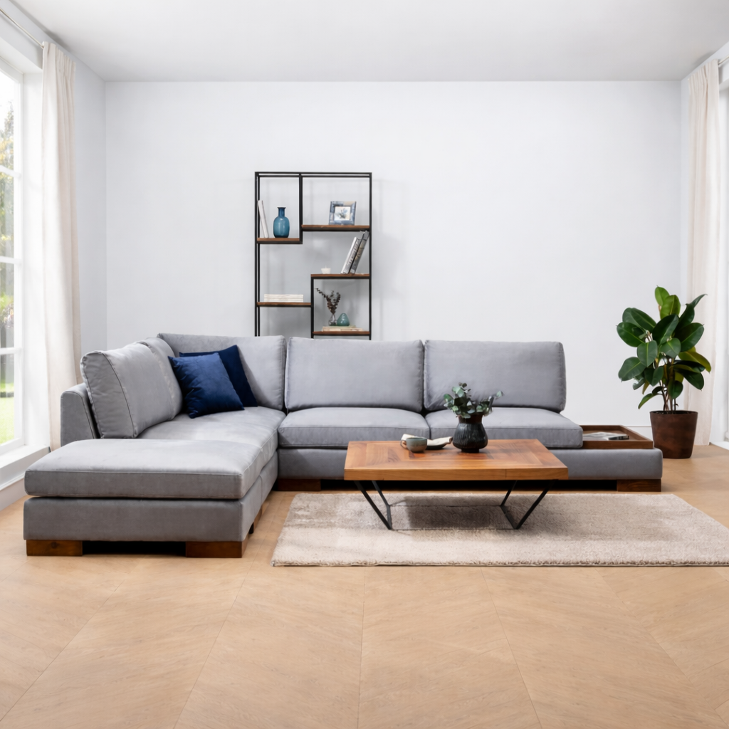 Tulip – Dark Grey L Shape Corner Sofa | Designer Sectional for Living Room